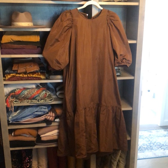 Zara puff sleeve midi dress - Picture 5 of 12
